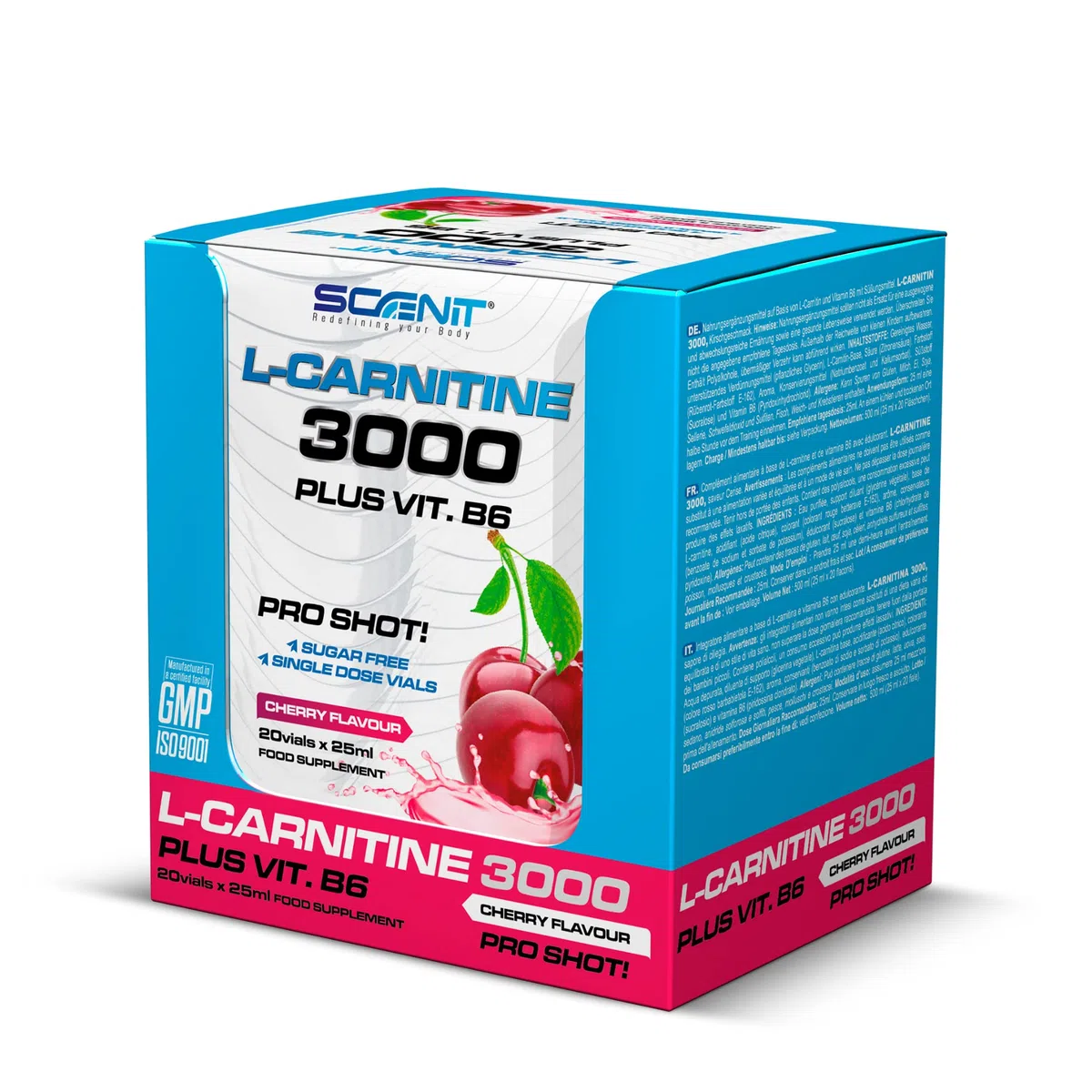 L Carnitina 3000 - L Carnitina Liquida 20 x 25 ml - Carnitina Liquida 3000 - Carnitina Liquida - L-Carnitina 3000 - L Carnitina Fiale - L Carnitina - l - Carnitina (20 unità da 25 ml) (Ciliegia)