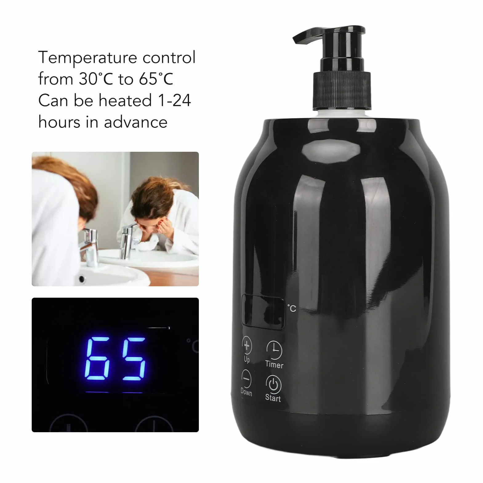 Riscaldatore per Oli Essenziali, Display a LED, Regolazione della Temperatura, Scaldaolio con Due Dispenser per Bottiglie di Olio, Scaldabottiglie per Olio da Massaggio (Spina
