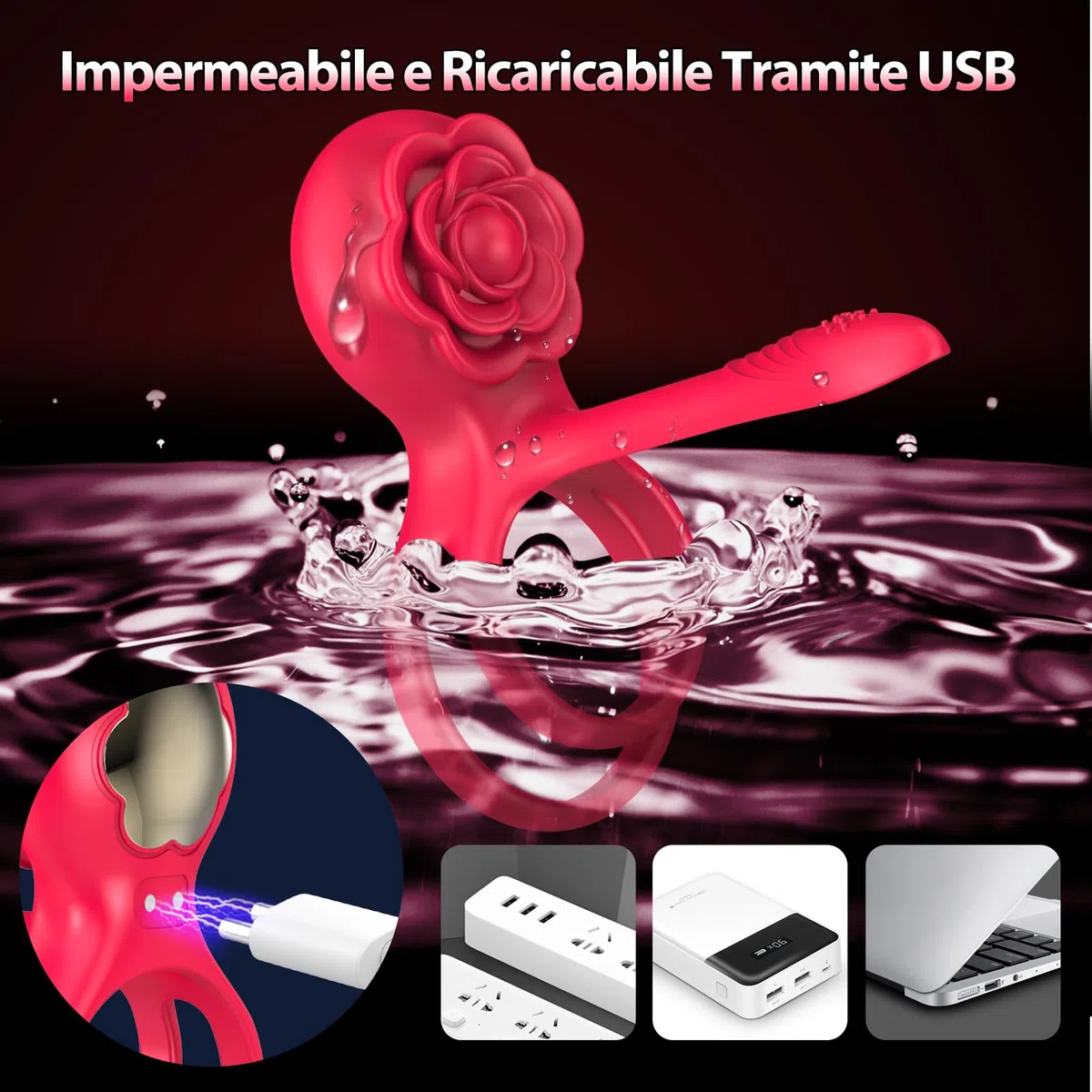Anello Vibrante per il Pene Sex Toys - 3 en 1 Vibratoreper Uomo con 6 Cockrings Sex Toysper per Uomini Vibratori Clidoride Donna con 10 Modalità Sexy Toys Coppia Vibratore Sexitoi Uomo per Erezione