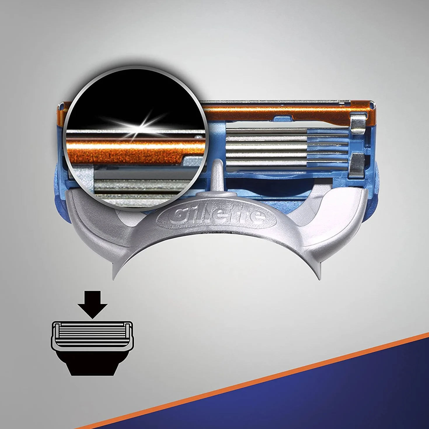Gillette Fusion 5 lame da barba, 8 lame di ricambio per rasoio umido da uomo con 5 lame