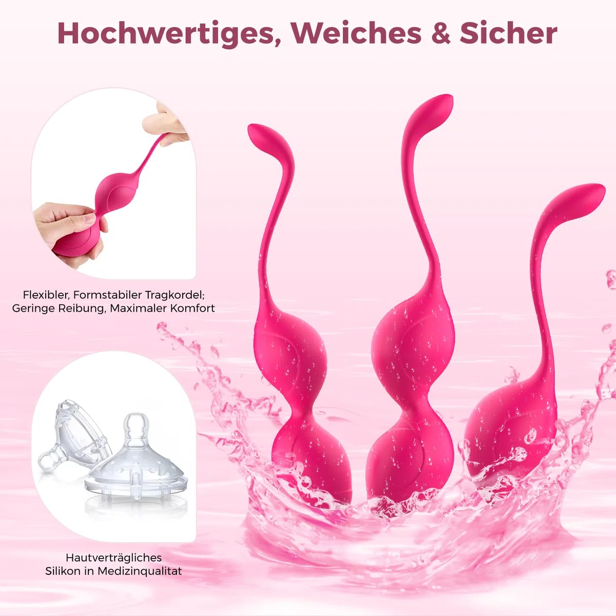 Amore sfere Training, Allmay medica polsino in silicone kegel Balls palline, Piatto fondo Training Aiuto palline da pavimento Trainer, Sex Allenamento per donne