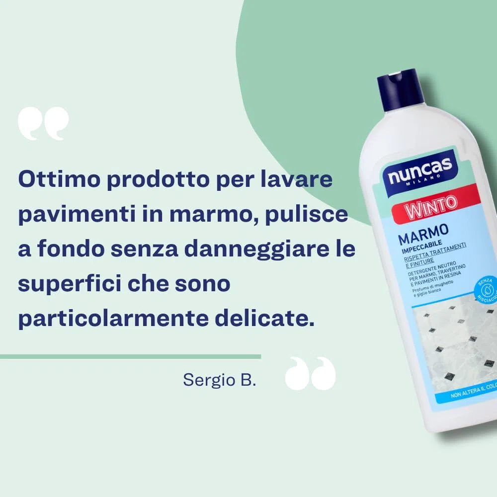 Nuncas - Winto Marmo - Detergente per Pavimenti in Marmo - Multipack - Confezione da 3 x 1000 ml