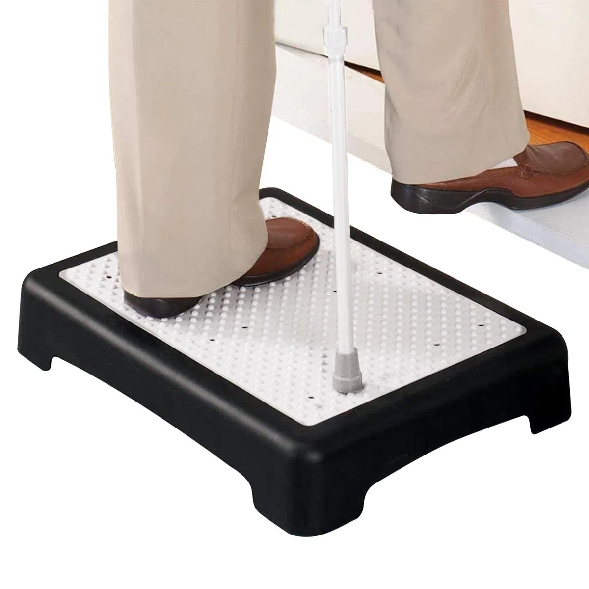 Sgabello Mezzo Gradino Portatile, Alzata per Scale Mezzo Gradino Antiscivolo con Superficie Antiscivolo, per Uso Interno Ed Esterno Ausili per La Mobilità E La Disabilità, per Bagno, Sedia, Letto