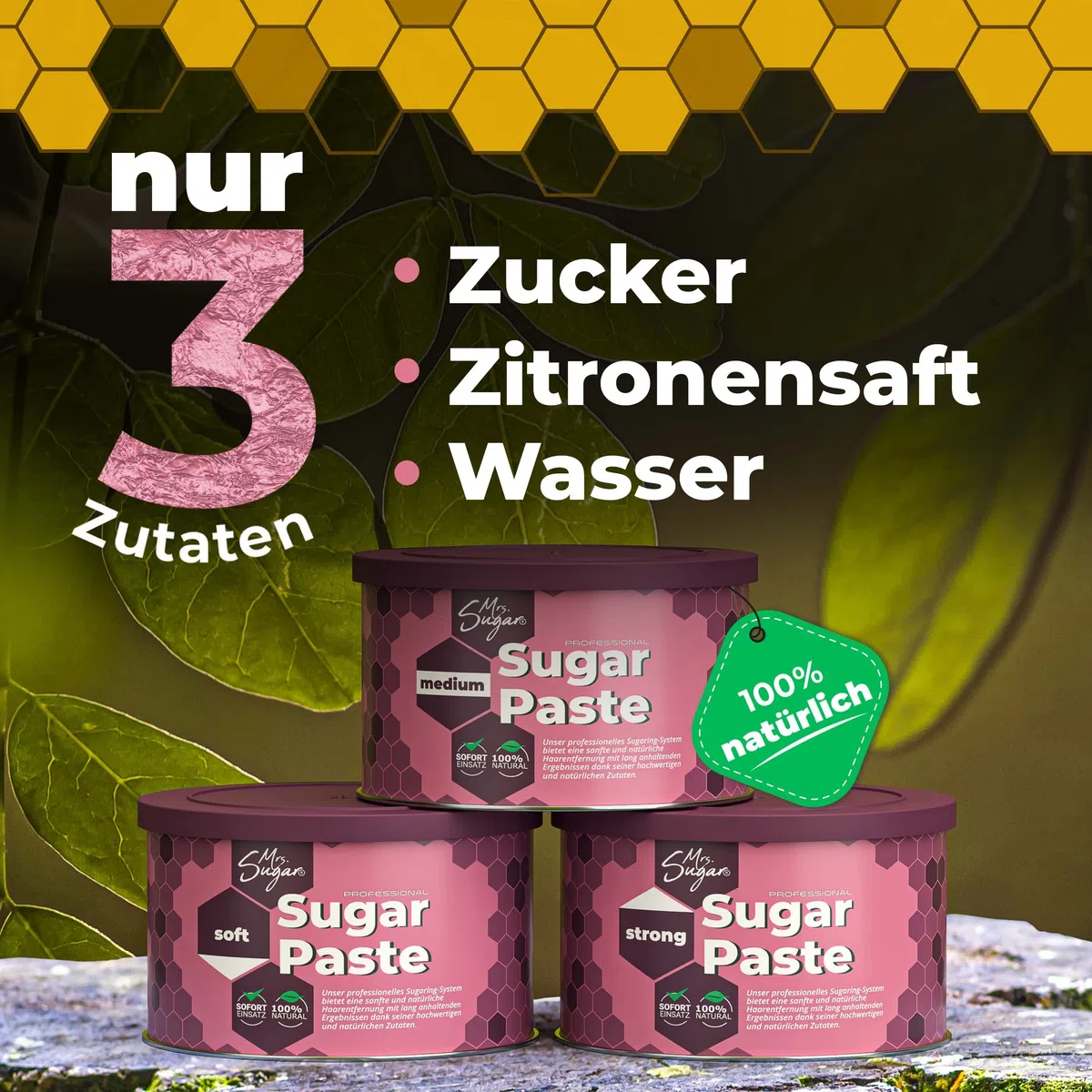Sugaring Pasta Mrs. Sugar 1 spatola per zucchero, pasta di zucchero, depilazione morbida, 550 g (soft)