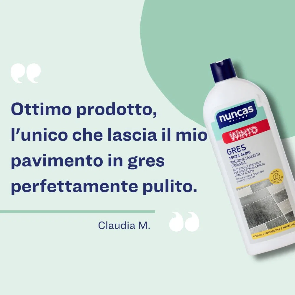 Nuncas - Winto Gres - Detergente per Pavimenti in Gres - Multipack - Confezione da 3 x 1000 ml