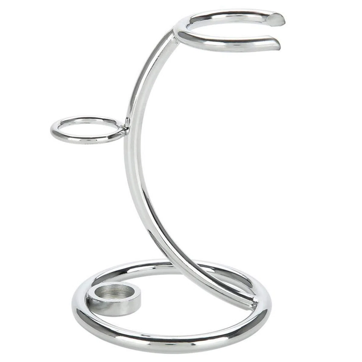 Supporto per Pennello da Barba Acciaio Inossidabile Portatile Supporto Spazzola Pennello Barba Durevole Robusto Supporto di Strumenti per la Rasatura 2 IN 1 per Uomo Domestico e in Viaggio Argento