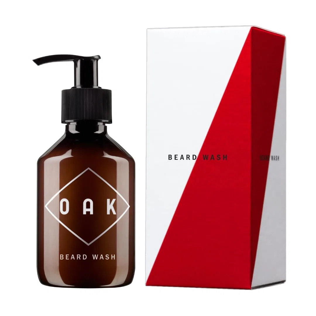 OAK BEARD WASH I Shampoo per barba, sapone per barba (200ml): Deterge delicatamente rinfrescando la pelle. Trattamento maschile naturale per la barba di tre giorni fino alla barba piena. Cosmetico naturale vegano e certificato di Berlino.