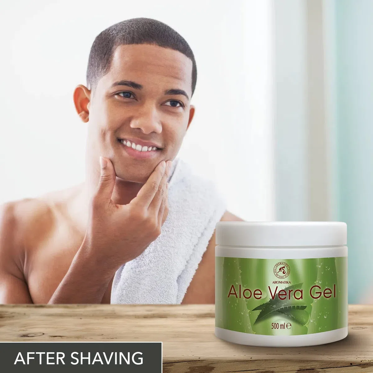 Aloe Vera Gel 500ml - Gel Lenitivo e Idratante per Tutti i Tipi di Pelle - Aloe Barbadensis - Aloe Vera Gel da Barba - Gel di Aloe per la Cura Della Pelle e Capelli - Aloe Vera per Viso