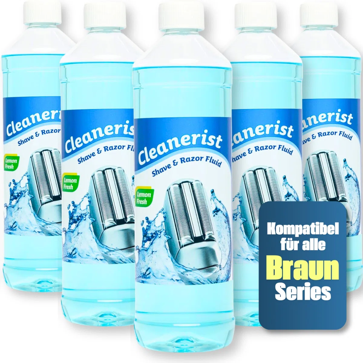Cleanerist 5 x 1 litro di detergente per testine di rasatura per la ricarica di Braun Clean&Charge Station della serie 7: 799 cc / 765 cc