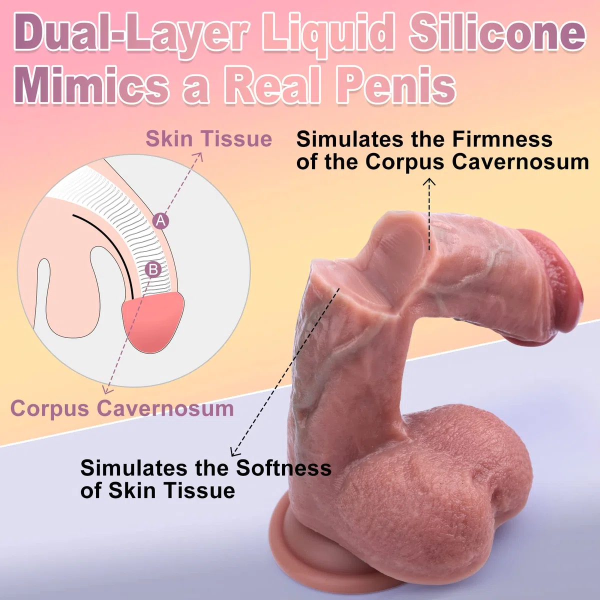 Dildo realistico in silicone per principianti con a forte ventosa per gioco a mani libere, dildo anale con asta curva e palline, toys sesso per lei, donne giocattoli del sesso per le donne