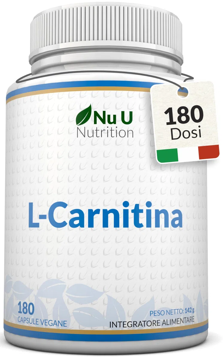 L-Carnitina Tartrato Forte - 180 Capsule Vegane - 550mg di Carnitina per Capsula - Con Vitamine & Minerali - Integratore Pre e Post Workout per Sportivi - Prodotto in Europa - Nu U Nutrition