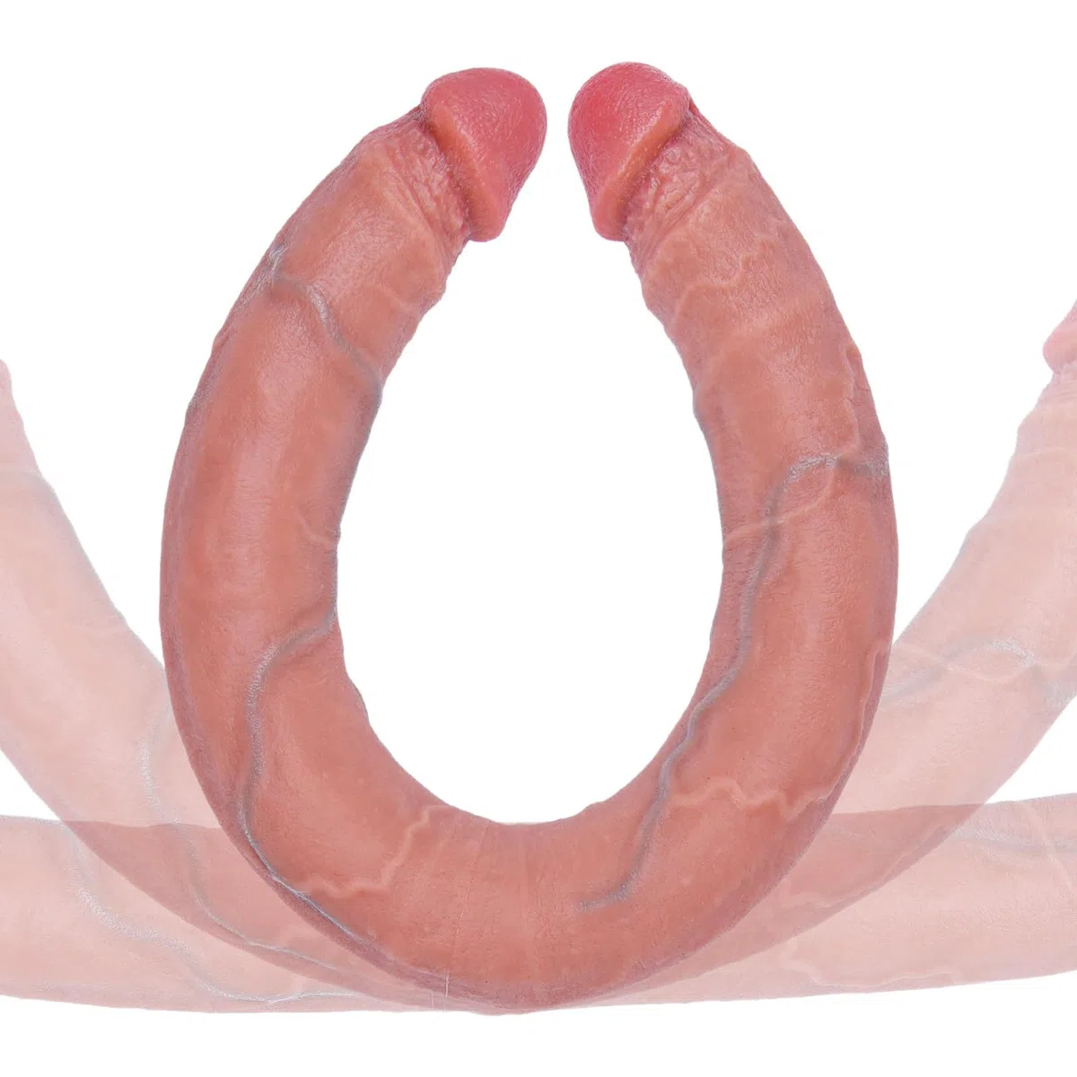 Dildo bifacciale extra large 50 x 4,2 cm, giocattolo dildo gigante spesso, massaggiatore realistico bifacciale XXXL grande, pene in silicone extra lungo, giocattolo lesbico extra largo