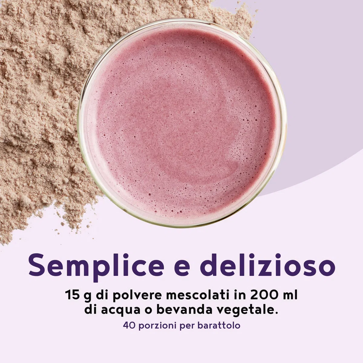 Proteine in Polvere Vegane | Gusto Mirtillo | 17g Proteine | Proteine Vegetali Isolate in Polvere di Pisello, Riso e Girasole | Massa Muscolare | 600g Vegan Protein Powder | Alpha Foods
