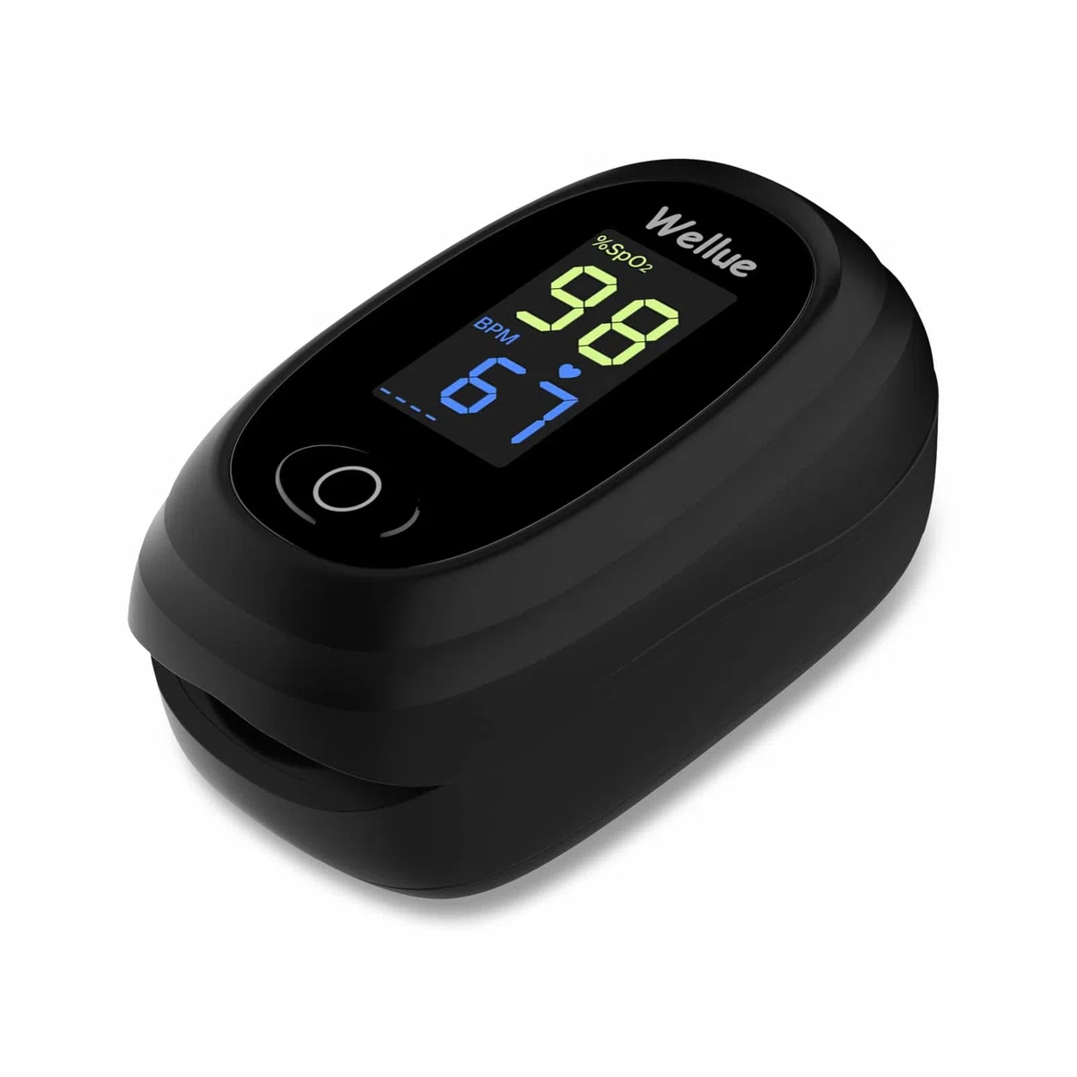 Pulsossimetro per Dito, Misuratore di Saturazione Ossigeno SpO2 e Frequenza Cardiaca, Portatile con Monitor PR, Batterie Incluse - Nero