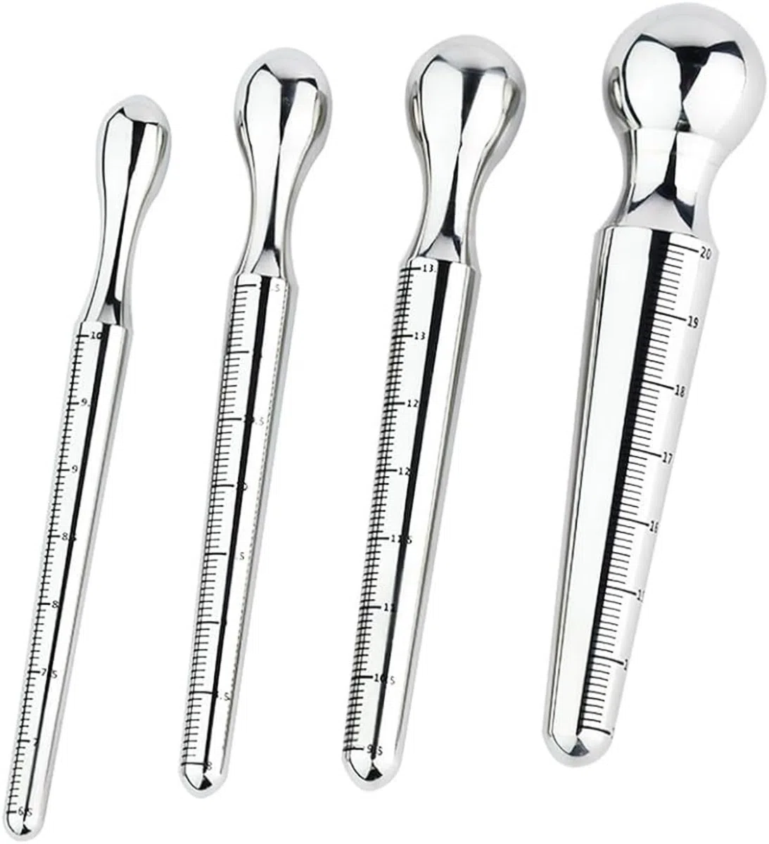 Dilatatore uretrale in acciaio inossidabile - plug per pene per giocattoli sessuali SM - sonda e stimolatore uretrale - catetere uretrale per il massaggio prostatico negli uomini(S)