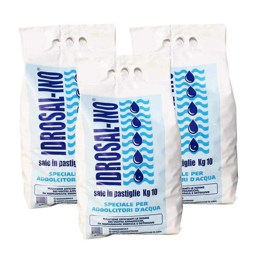 SALE IN PASTIGLIE PER DEPURATORI E ADDOLCITORE 10 KG IDROSAL (3 sacchi)
