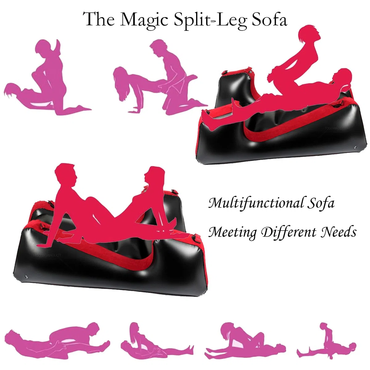 Cuscino gonfiabile per coppie, ergonomico, per stimolazione del punto G, posizione Aid, cuscino sessuale multifunzionale, per momenti intimi