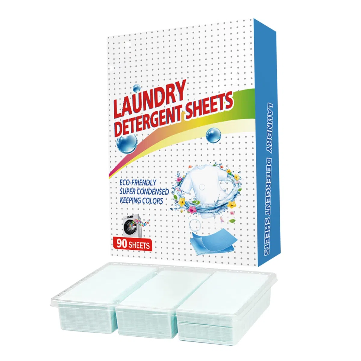 90PCS Washing Detergent Sheet Deep Stain Removal Laundry Detergent Sheet Strip Laundry Soap Sheet for Home Travel