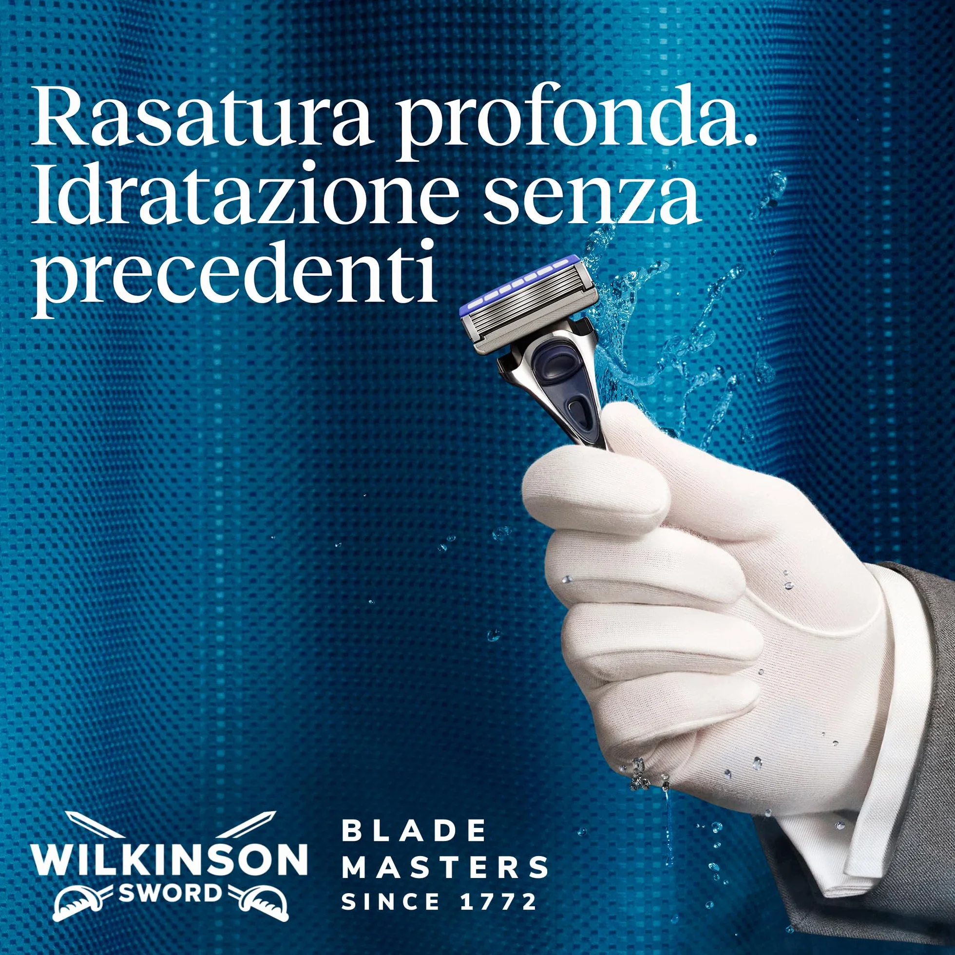 Wilkinson Sword Hydro 5, rasoio da uomo, formato convenienza, azione idratante e lame rivestite in carbonio, set manico + 13 ricariche