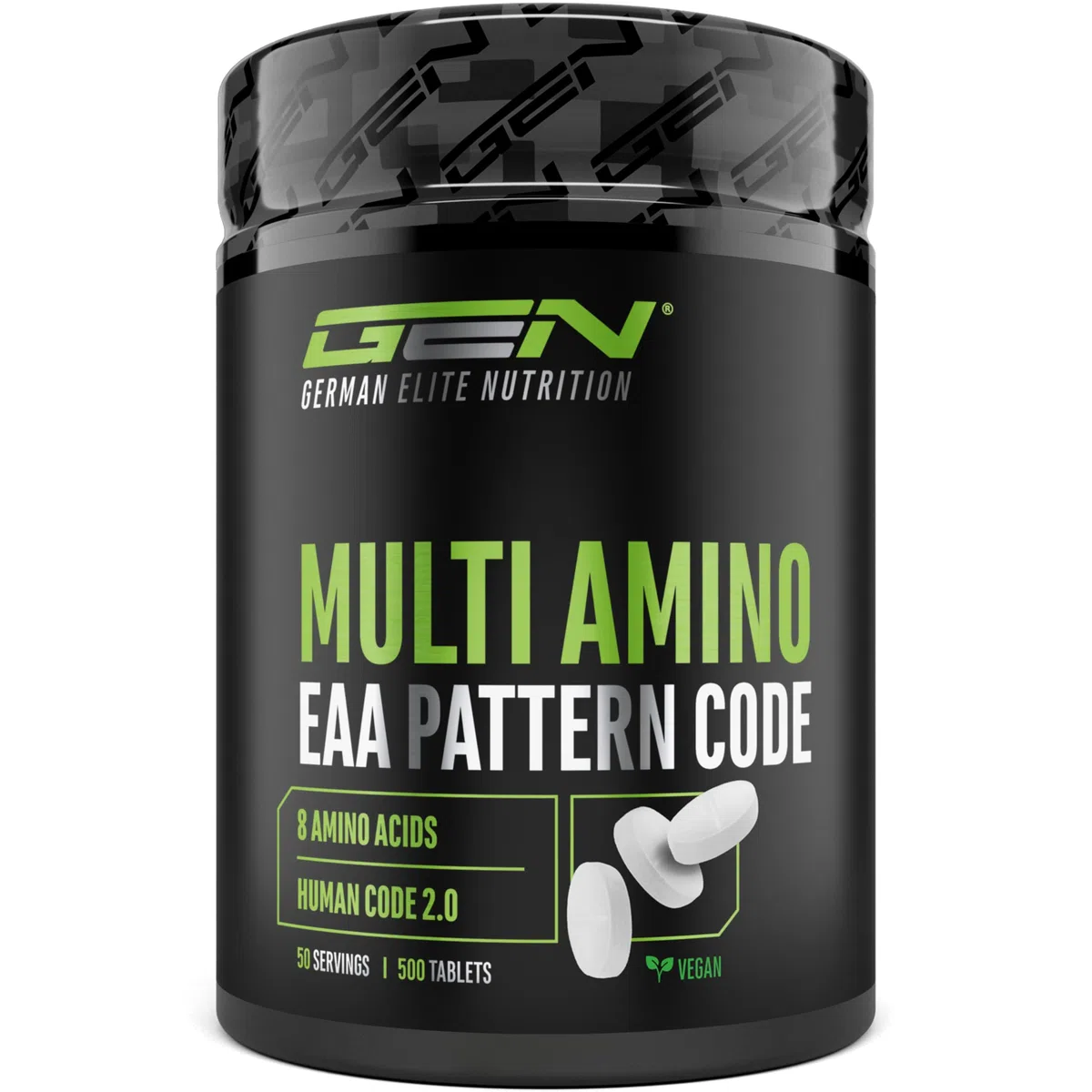 Multi Amino-EAA Pattern Code - 500 compresse da 1000 mg ciascuna - Formula Human Code - Tutti gli 8 aminoacidi essenziali - Da fermentazione vegetale - Alto dosaggio - Vegan