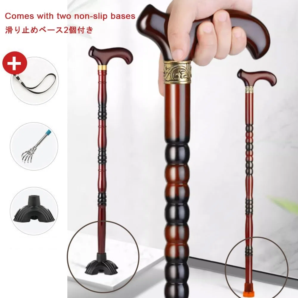 Bastone Di Sostegno In Legno 80cm 85cm 90cm 95cm Bastone Da Passeggio In Legno Leggero Ergonomico Canna Ausili Per La Mobilità Per Anziani(Color:A,Size:85cm(33in))