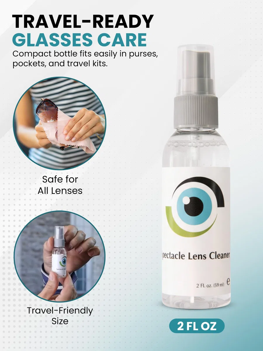 SPORTS WORLD VISION Leader Detergente liquido per lenti per occhiali 3 x 59 ml flacone da 2fl oz per detergente per occhiali, altre soluzioni per lenti a contatto - Spray detergente per occhiali senza