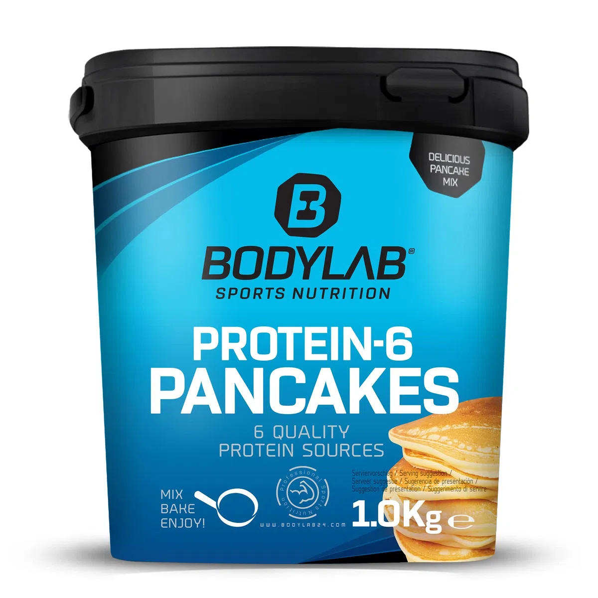 Bodylab24 Mix per pancake proteici Protein-6 Pancake Cannella 1kg, polvere per pancake con quasi il 60% di proteine, polvere proteica multicomponente