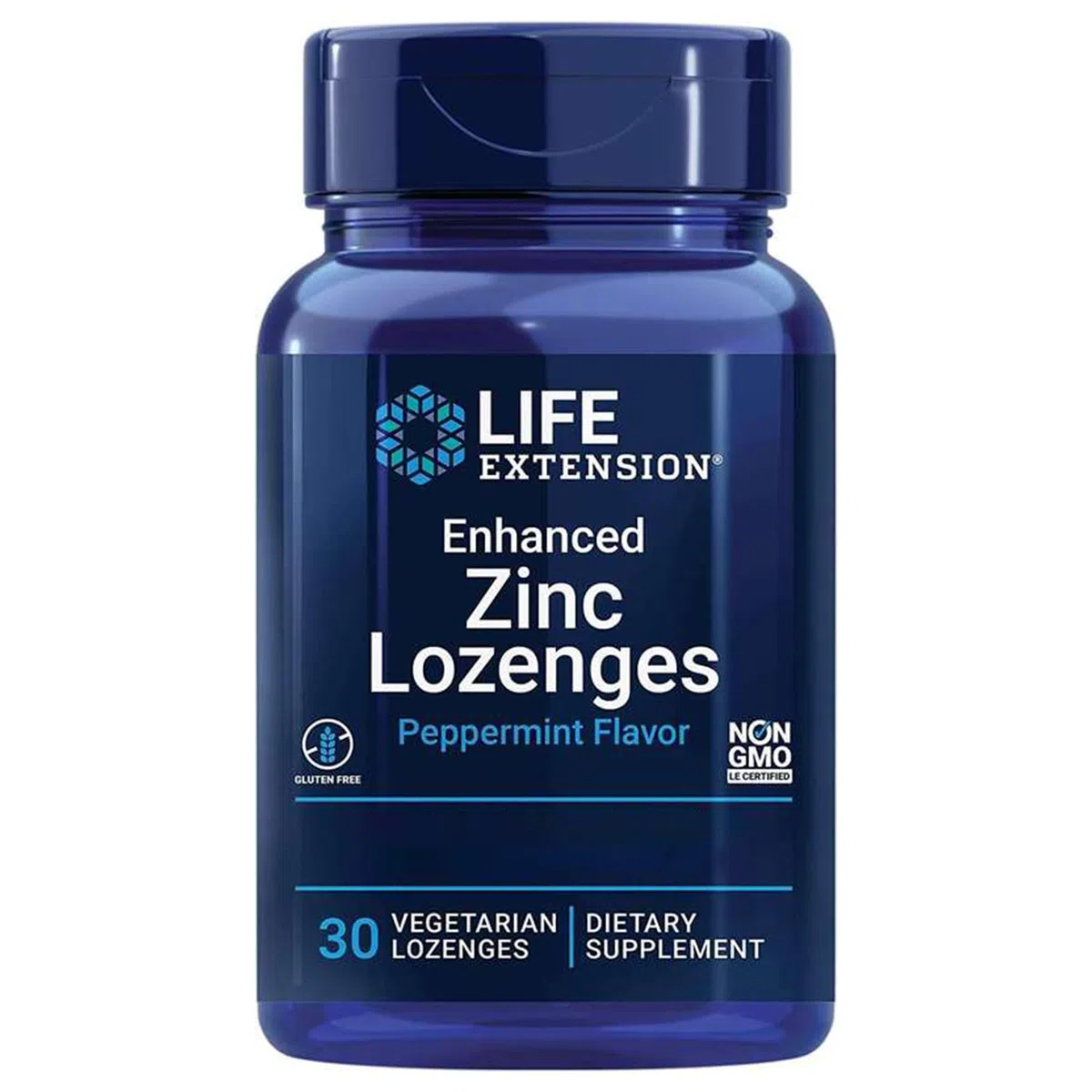 Life Extension, Enhanced Zinc Lozenges (Pasticche di Zinco), al Gusto di Menta Piperita, 30 Pastiglie vegane, Testate in Laboratorio, Senza Glutine, Vegetariane, Senza Soia, Non OGM