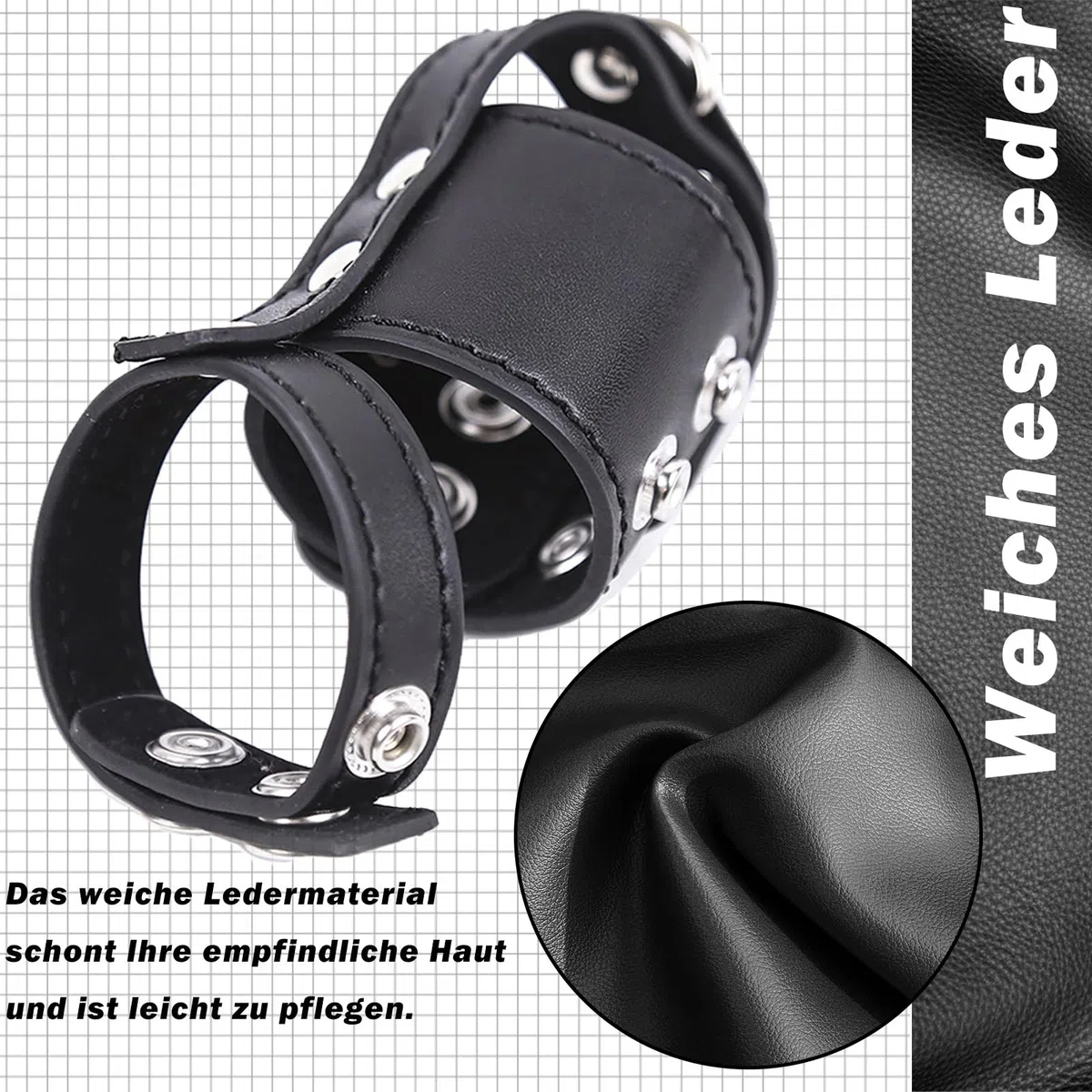 Anello per testicoli per l'uomo Cbt Ball Torture Ball Testure Stretch estremamente estensore per testicoli per l'uomo, per testicoli, in pelle, per uomini