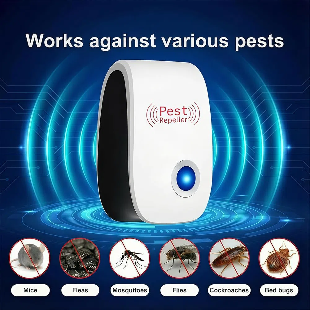 6 Pack Ultrasuoni Anti Zanzare, Ultrasuoni Mouse e Ratti, Repellente Ultrasuoni per Anti Topo, Ratti Formiche Ragni Zanzare C