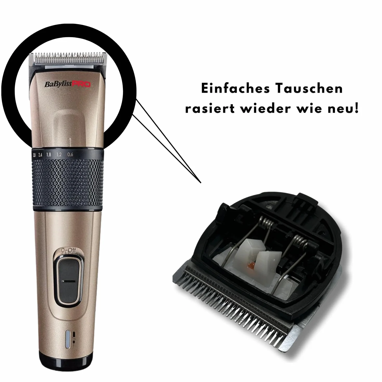 Testina di taglio compatibile per tagliacapelli BaByliss Pro Cut Definer FX862E 35008620