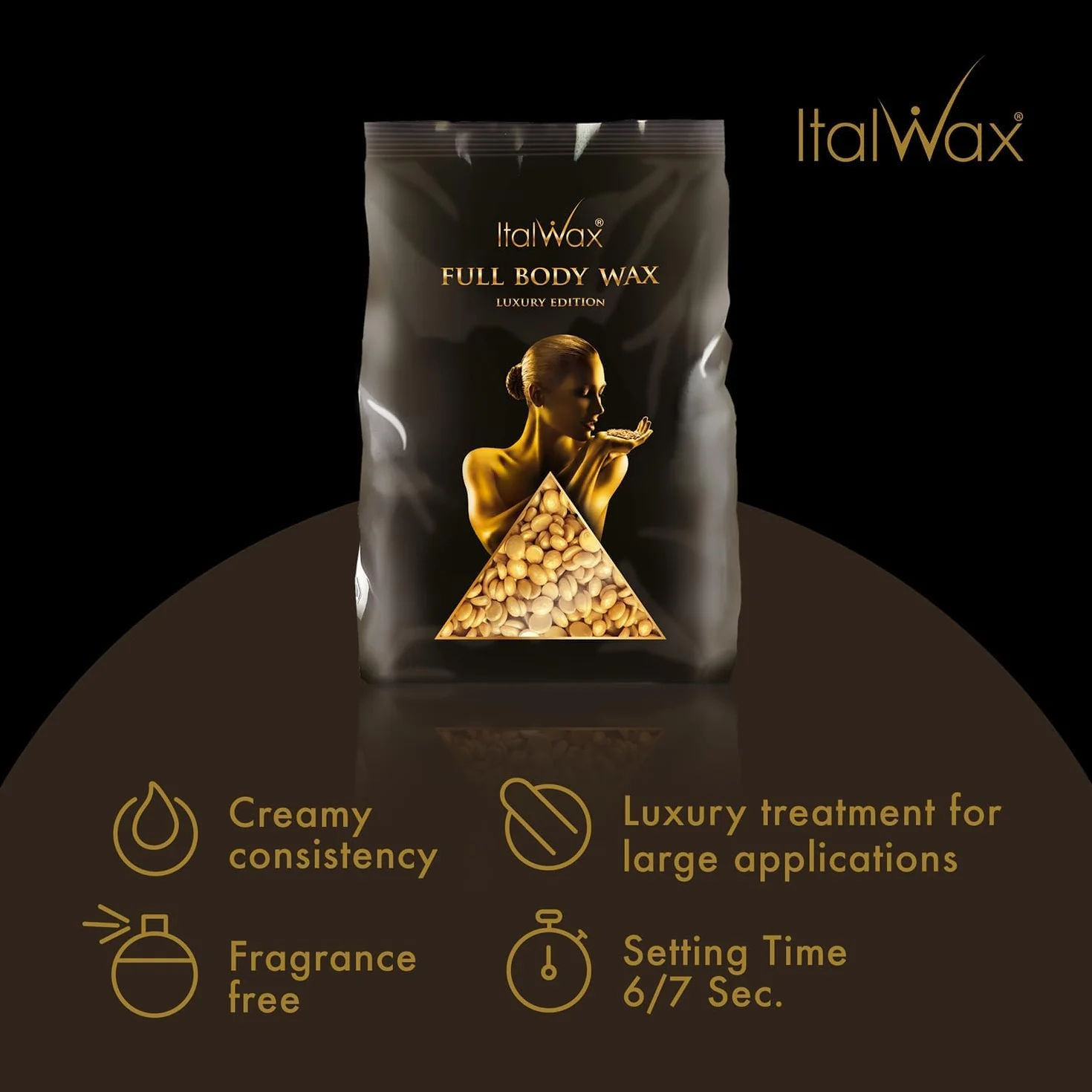 Italwax Luxury Full Body – 1Kg - Perline di cera per la depilazione a caldo senza strisce - Formulazione sintetica ideale per le pelli sensibili – Idonea per la depilazione di tutte le parti del corpo