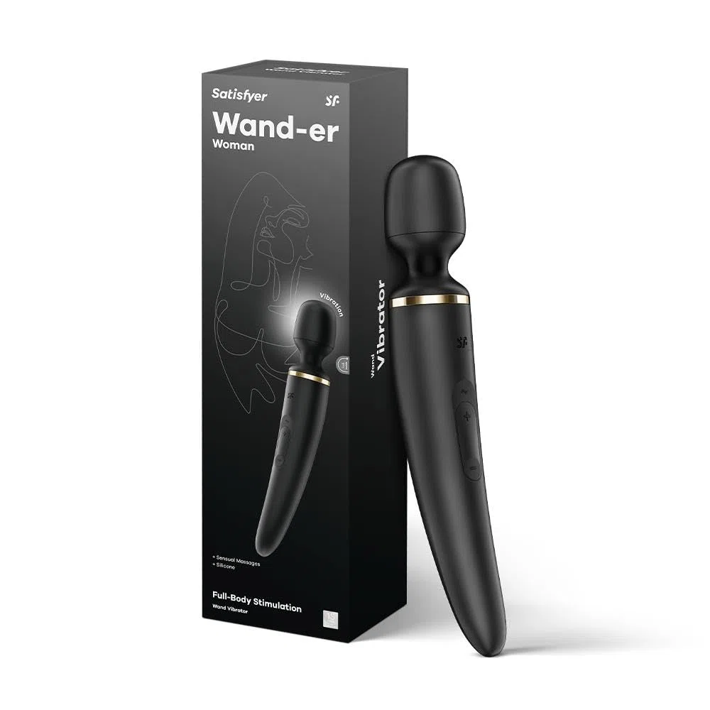 Satisfyer Wand-er Donna Bacchetta Massaggiante con 50 Modalità di Vibrazione | Sex Toy forte e silenzioso | Massaggio del Corpo per Donne e Uomini | Piccolo Vibratore per Tutto il Corpo