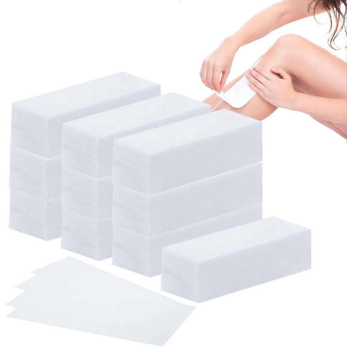 HotKrump 1000 strisce in tessuto non tessuto per cera calda e pasta di zucchero, strisce di cera, per ogni tipo di depilazione su gambe, petto, schiena, zona intima e viso (7 x 20 cm)