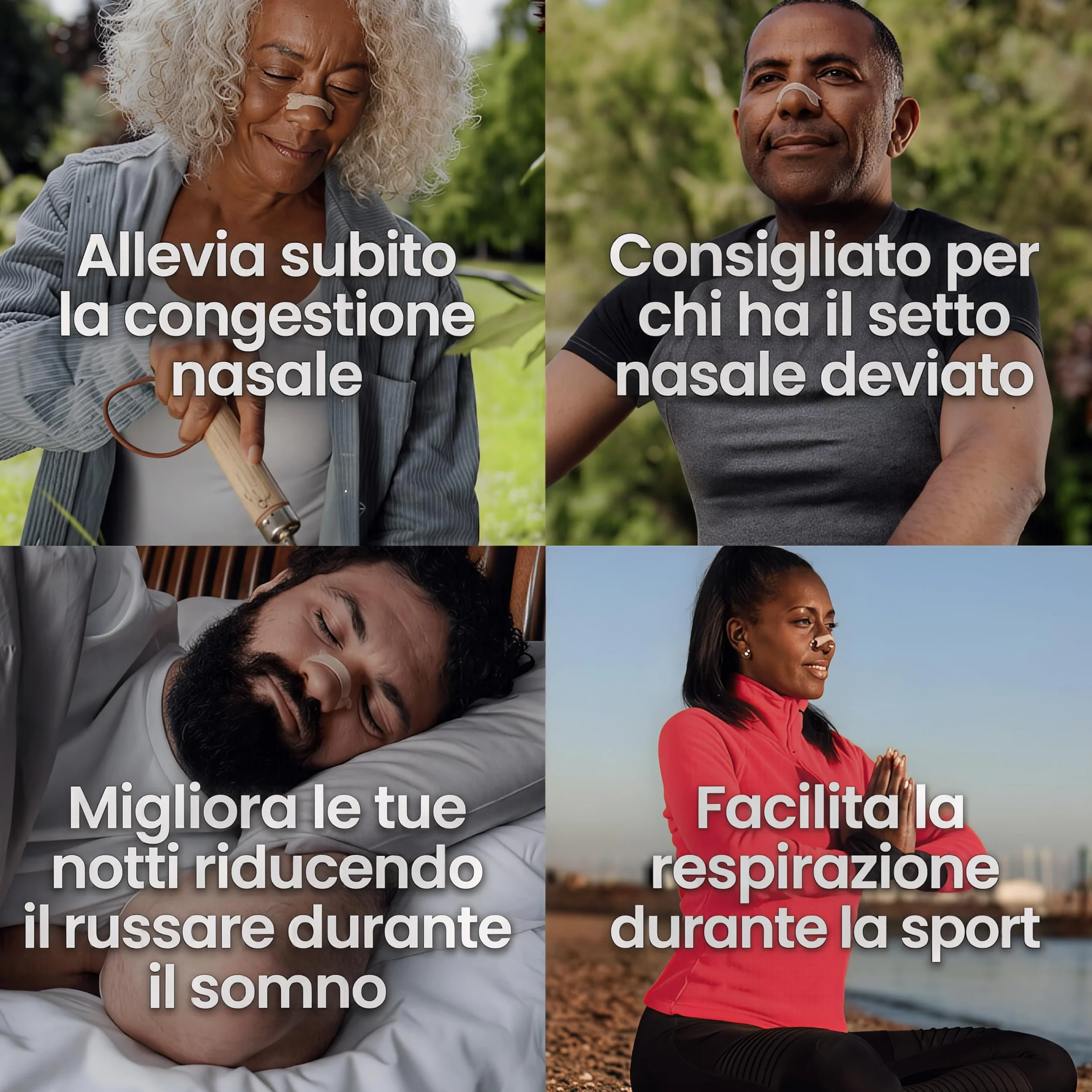Breathe Right Cerottini Nasali Trasparenti Grandi - Strisce Nasali Invisibili per Respirazione Libera, Sollievo da Naso Chiuso & Russamento - Anche Per Pelli Sensibili - Confezione da 30 Pezzi