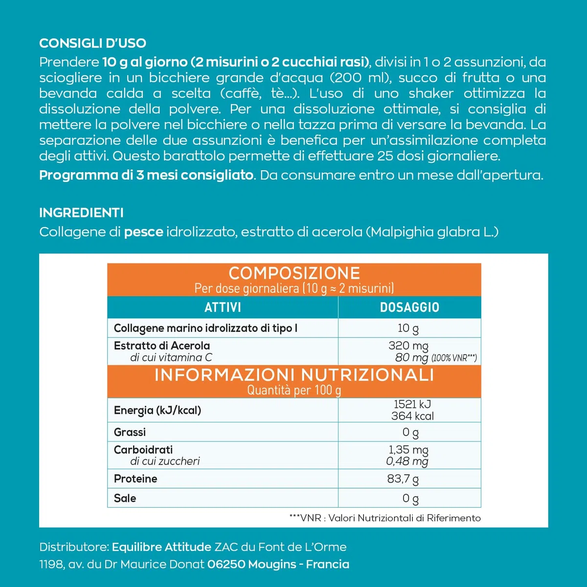 GRANIONS Collagene Marino Idrolizzato Tipo I in Polvere | 10 g al Giorno | Vitamina C Naturale da Acerola | Pelle, Capelli, Ossa, Muscoli | Gusto Neutro | 278 g | 27 Giorni
