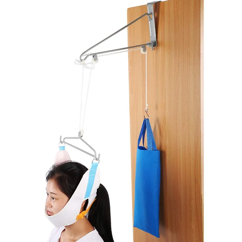 Kit di trazione cervicale, Kit Completo di trazione cervicale, Dispositivo di trazione cervicale di Dimensioni Regolabili Amaca Sollievo al Collo Sistema di trazione cervicale per Uomo per
