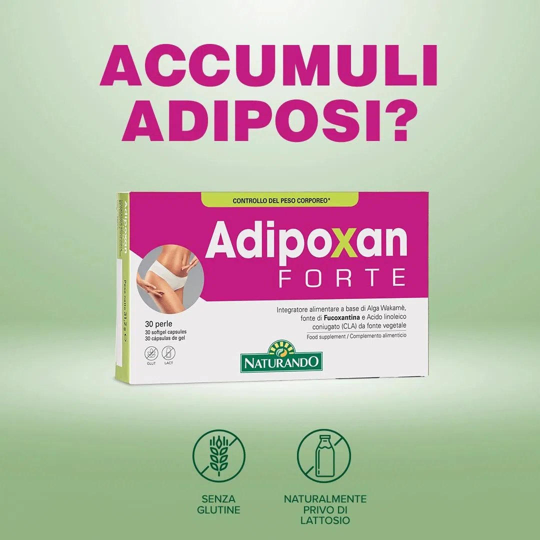 Naturando Adipoxan Forte - integratore alimentare Trattamento pancia e fianchi - 30 capsule