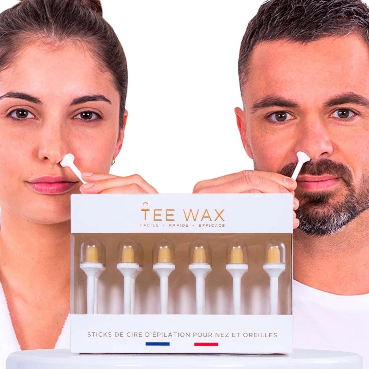 TEE WAX - 12 Stick di cera Pronti all’Uso - Epilazione Naso e Orecchie - Indolori - Cera di Pino al 100% di Origine Naturale - Per Uomo e Donna