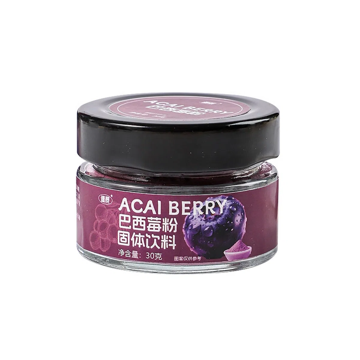 Polvere di bacche di acai da 30 g, polvere istantanea di frutta e verdura, sapore di frutta dolce e aspra, for bevande e ciotole di yogurt(1pcs)