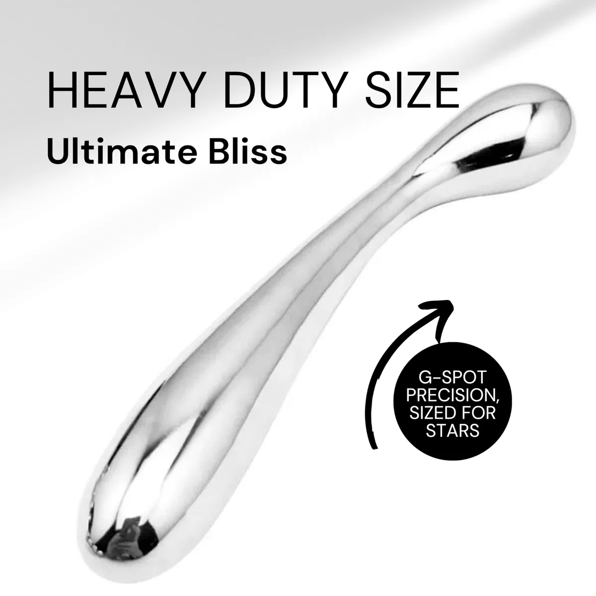 Dildo Anale Acciaio Inox 21 cm 515 g – Doppio Plug Anale ⌀2,5-3 cm – Stimolatore Prostata Estremo per Coppie FOPS A138