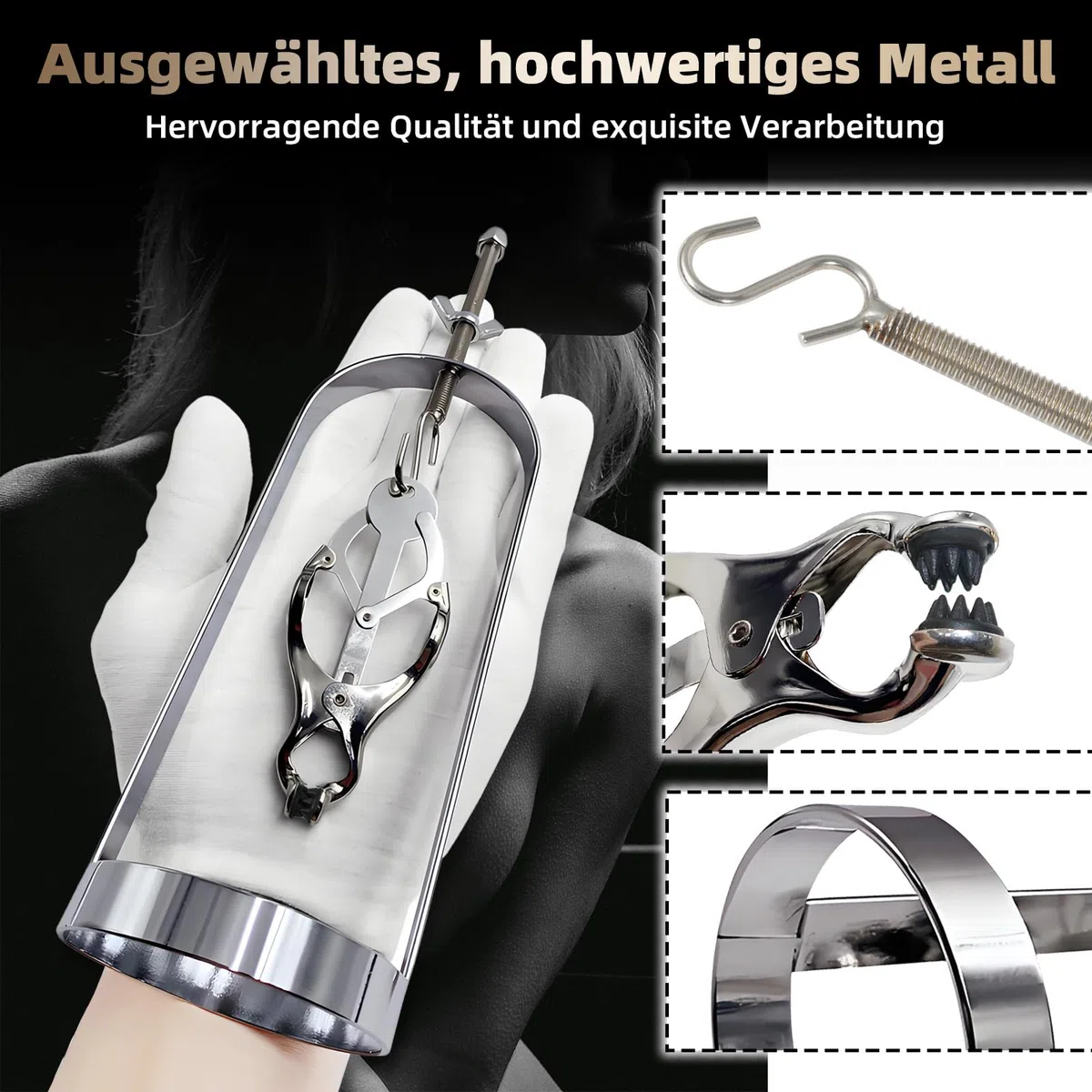 Morsetti Capezzolo Stretching Capezzolo Metallo Regolabile Capezzoli Sesso Estremo Uomini Giocattoli Sesso Per Le Donne Bdsms Giocattoli Duro (silver color)