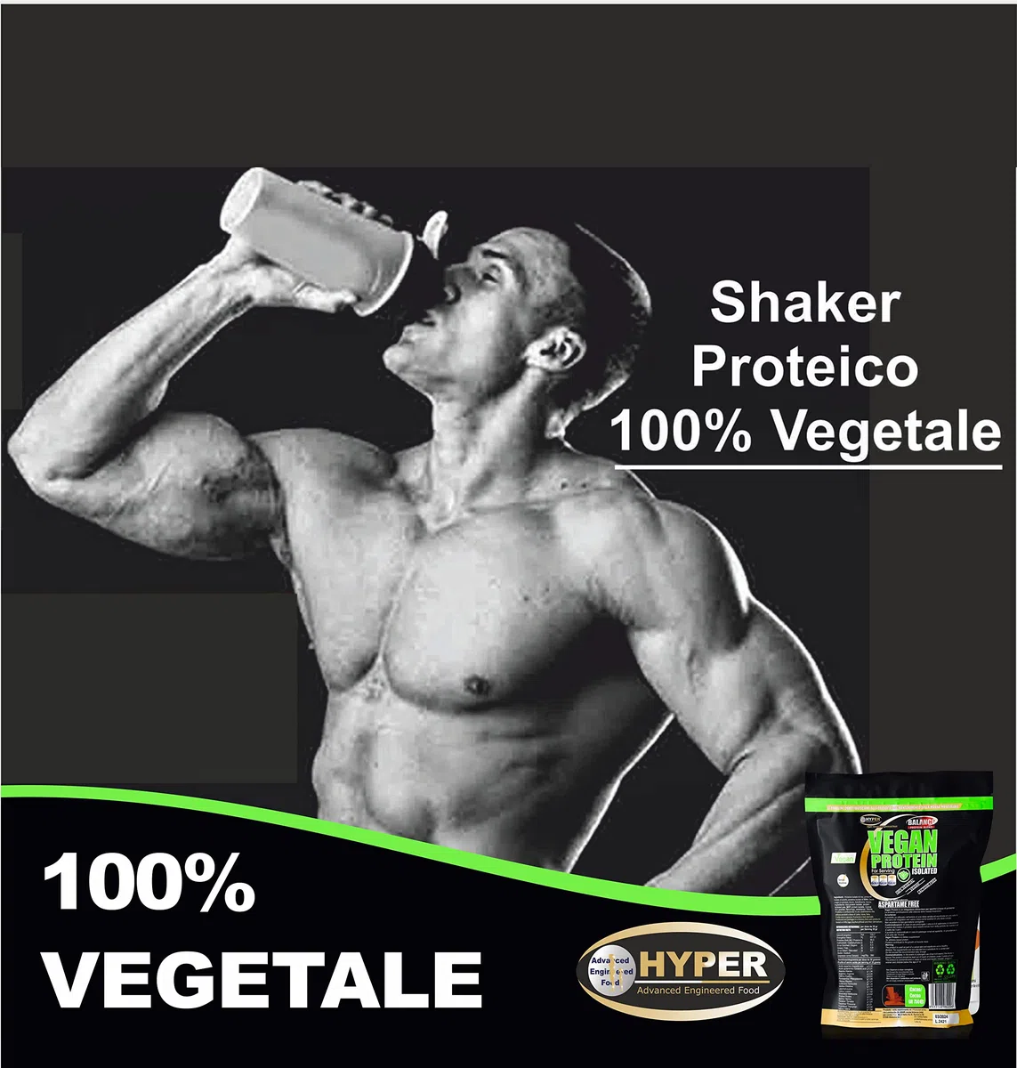 Hyper Vegan Protein Proteine Vegane da Fonti Vegetali (Proteine Isolate Soia Riso Pisello) Rilascio Graduale (gr 750 cacao)