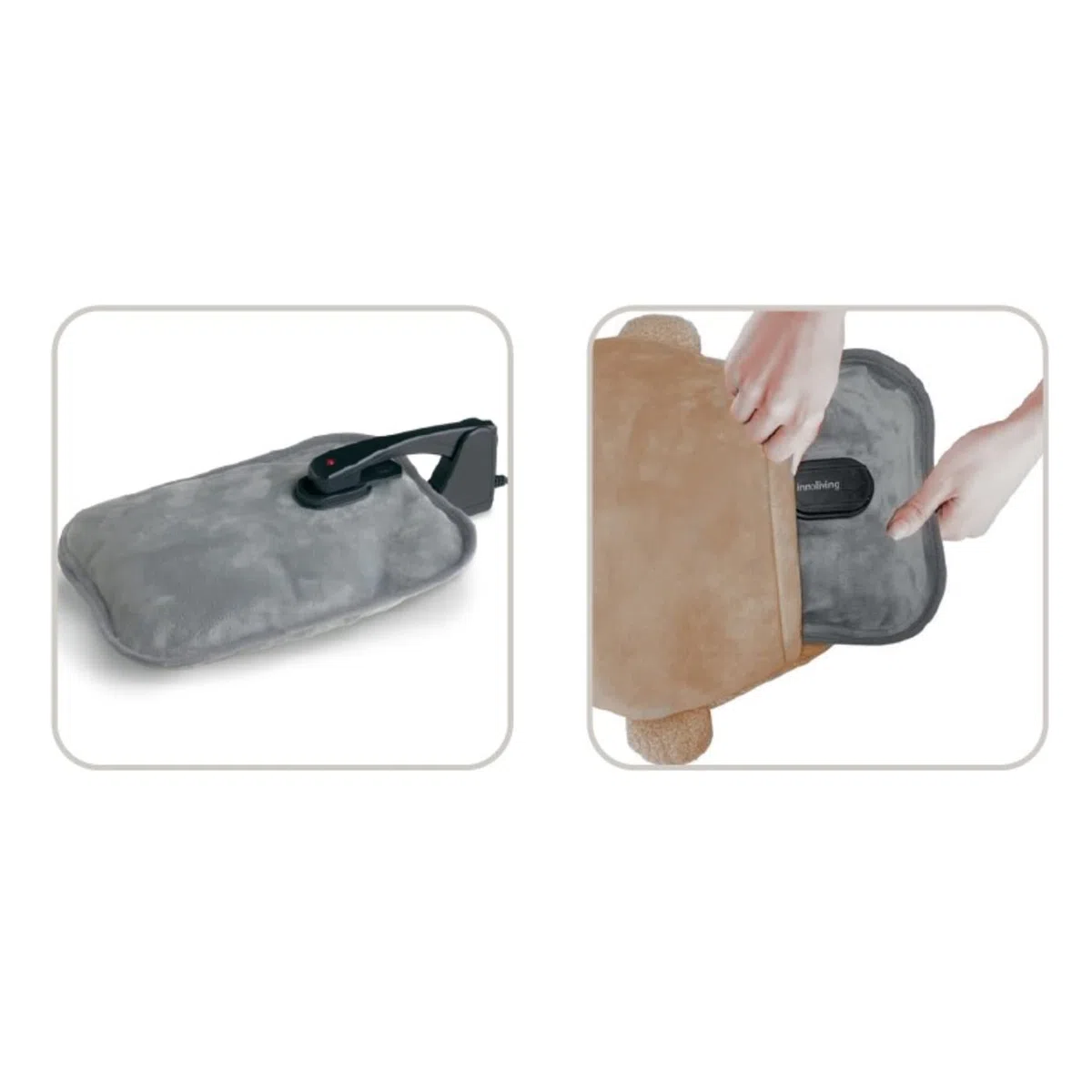 Innoliving INN-768S Peluche Scoiattolo Riscaldabile, Cuscino Termico a Forma di Scoiattolo, Scaldino Elettrico Senza Acqua, Cordless, Durata Calore 6 Ore