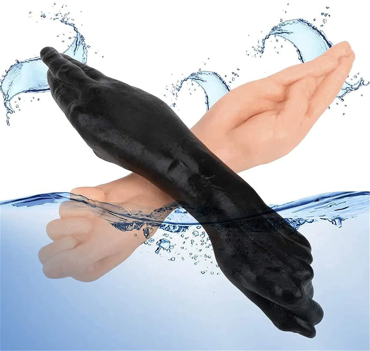 Dildo anale a doppia testa, vibratore a mano, dildo lungo 36 cm, plug anale a mano grande, giocattoli sessuali SM for donne e uomini lesbici(Fleisch)