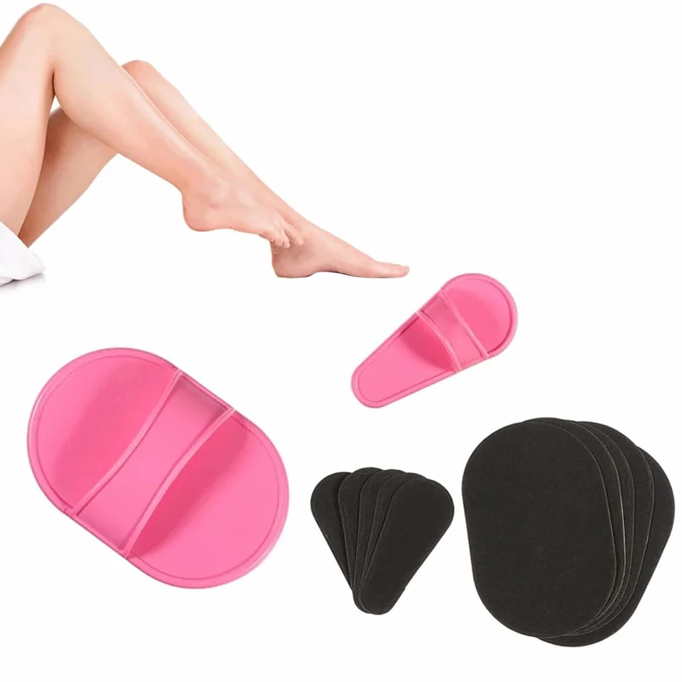 10 Pezzi Set di Tamponi per Depilazione, Guanto Depilatorio di Rimozione dei Capelli di Guanto di Depilazione di 2 Misure 8 Cartine Levigate Fine Nero Esfoliazione per Donna Depilazione Labbro Viso