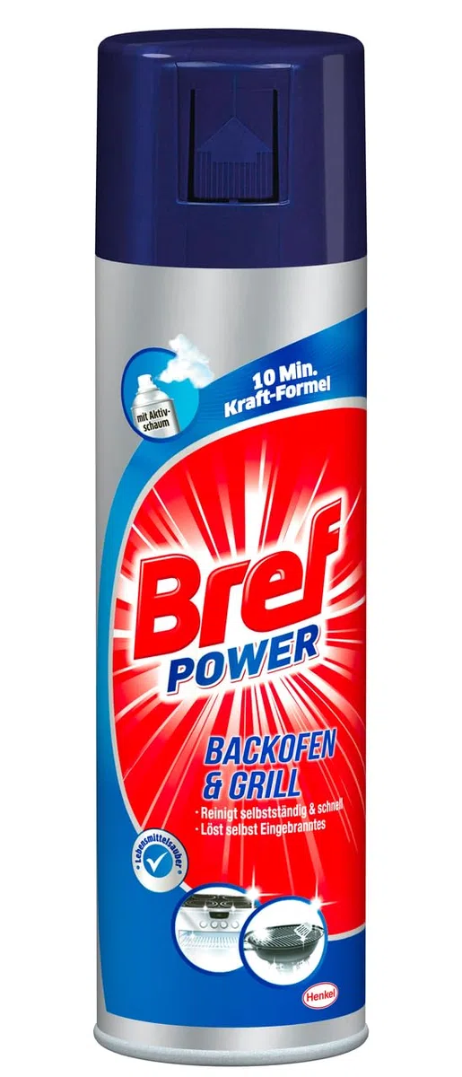 Bref Power Forno & Grill (3 x 500 ml), detergente per forno con schiuma attiva, rimuove anche le incrostazioni più ostinate