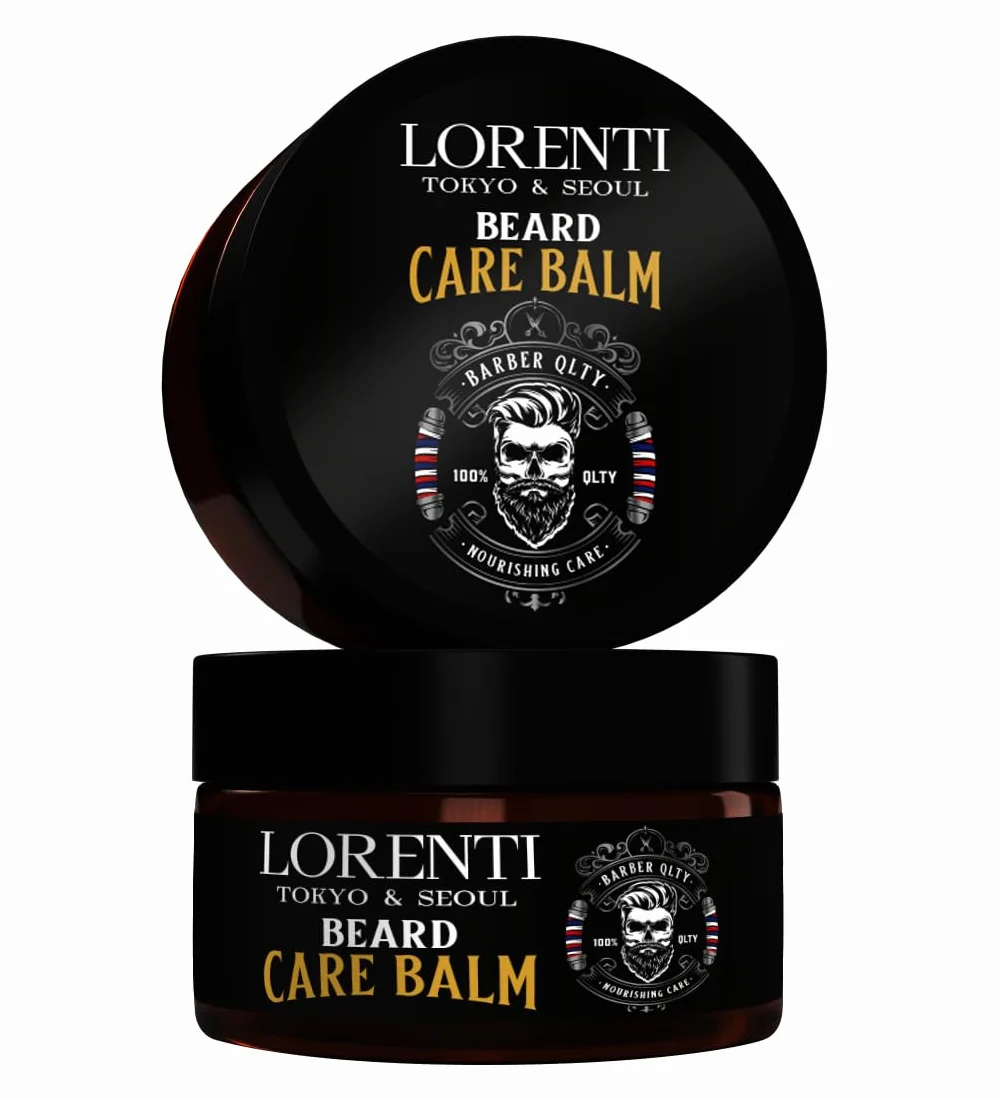 LORENTI TOKYO & SEOUL Argan Barber Set per la cura della barba e lo styling – Kit per la cura della barba con olio per barba, shampoo per barba e balsamo per barba, idea regalo per uomini – Beard Care