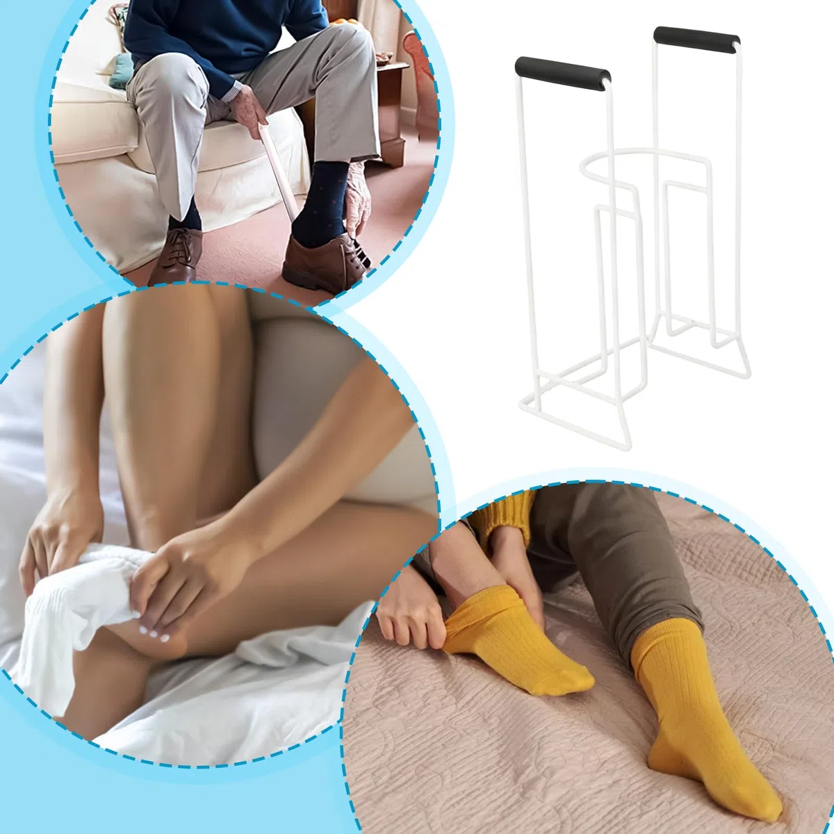 Per Calze Compressive - Attrezzo Stabile Per Vita Quotidiana - Dispositivo Per Calze A Compressione,Per Anziani Con Diabete