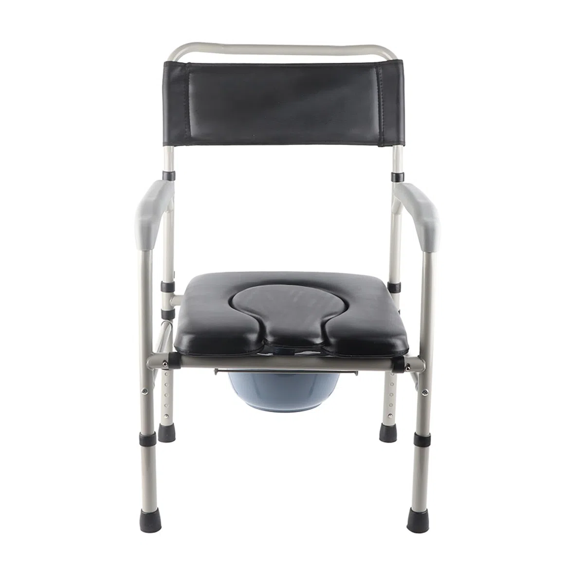 Garosa Sedia da Toilette per Adulti, Design Leggero in Lega di Alluminio con Vaso Rimovibile, Altezza Regolabile per Uso Sul Comodino e in Bagno